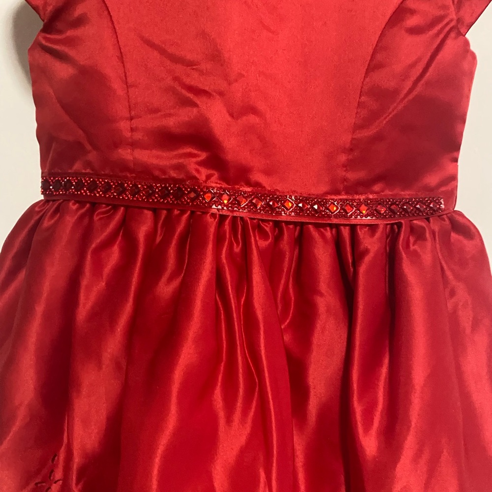 Sweet Heart Rose Size 6 Kids Red Short Sleeve Dress Girls Excellent Condition - Picture 8 of 10